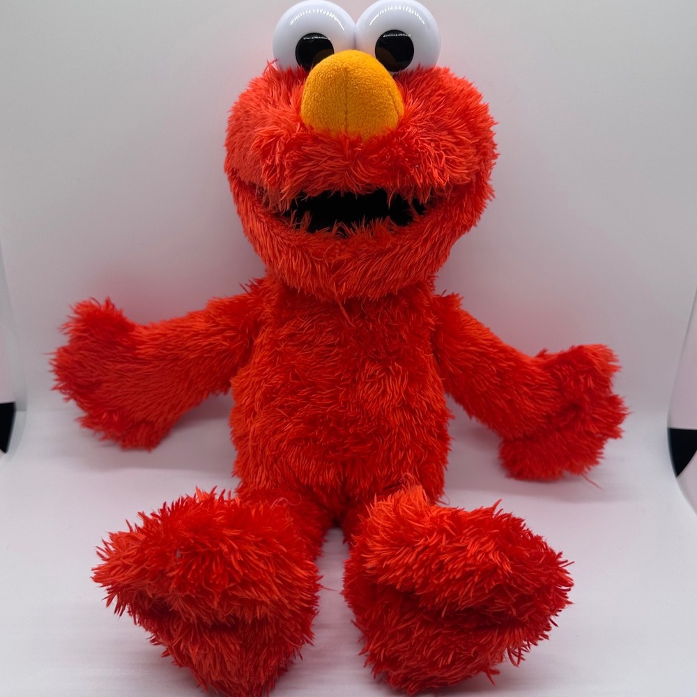 Sesame Street Talking Elmo Plush Toy Stuffed‎ Animal Big Eyes Red Fuzzy 2016